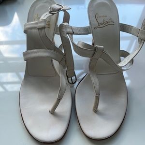 Christian Louboutin white heeled sandal
